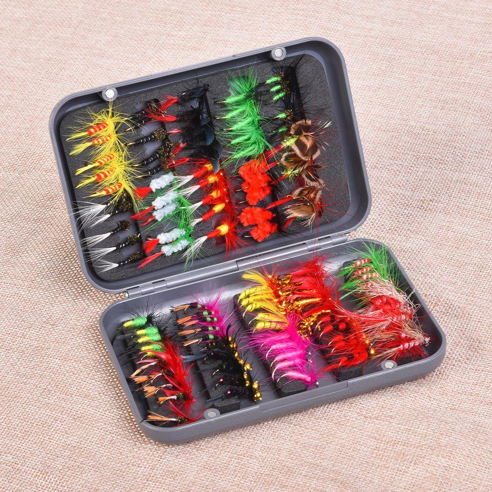 TOP Fly Trout Umpan Pancing Portable Serangga Engkol Swimbaits Treble Hooks Brown Caddis