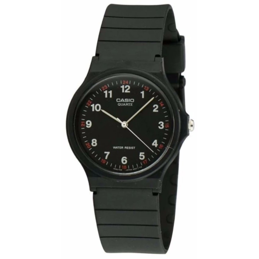 Casio Original MQ-24-1B / MQ24-1B / MQ-24 Jam Tangan Unisex Analog Karet Hitam Angka (Dapat Box Mika)