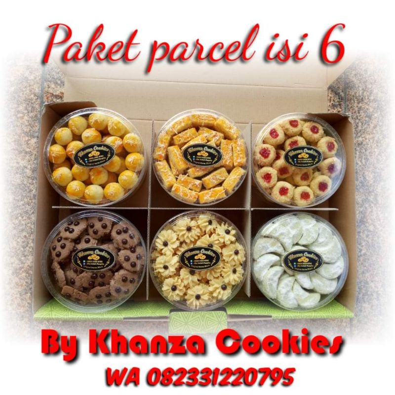 

Paket parcel isi 6 macam kue kering(250 gram)