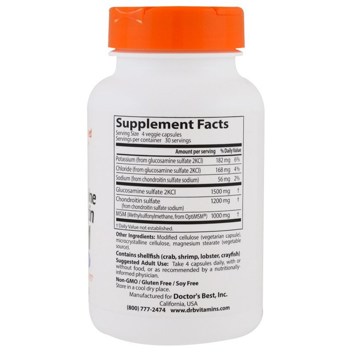 DISKON -  Doctor's Best, Glucosamine Chondroitin MSM, 120 Capsules