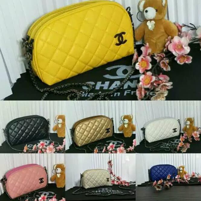 Cdpx Tas Dompet Selempang Wanita Chanel 2 Ruang/ Tas Cewek Pesta Wanita - Hitam W2Cv