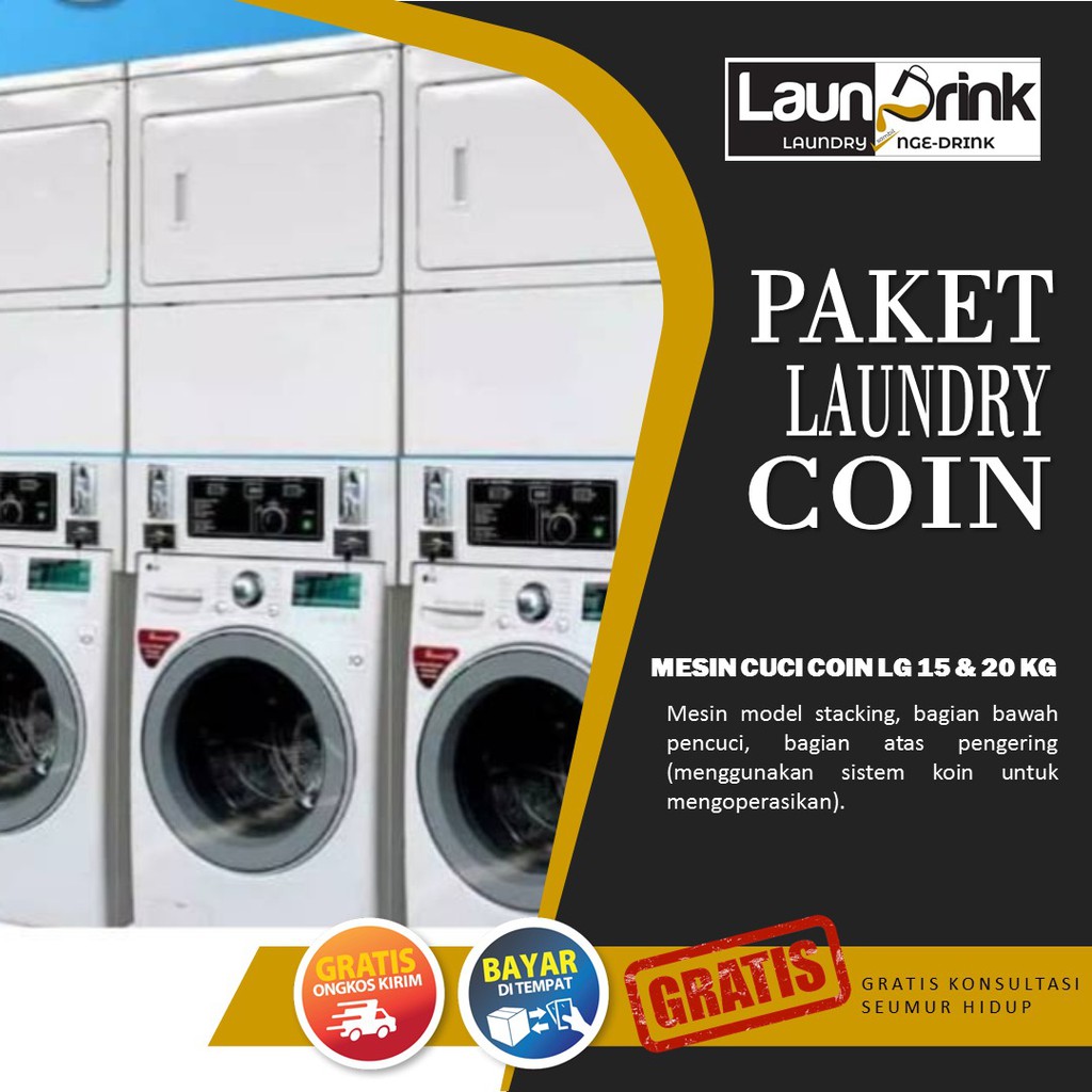 Jual PAKET BUKA LAUNDRY COIN Buka Usaha Laundry Terlengkap Jakarta Mesin Cuci Pengering Laundry