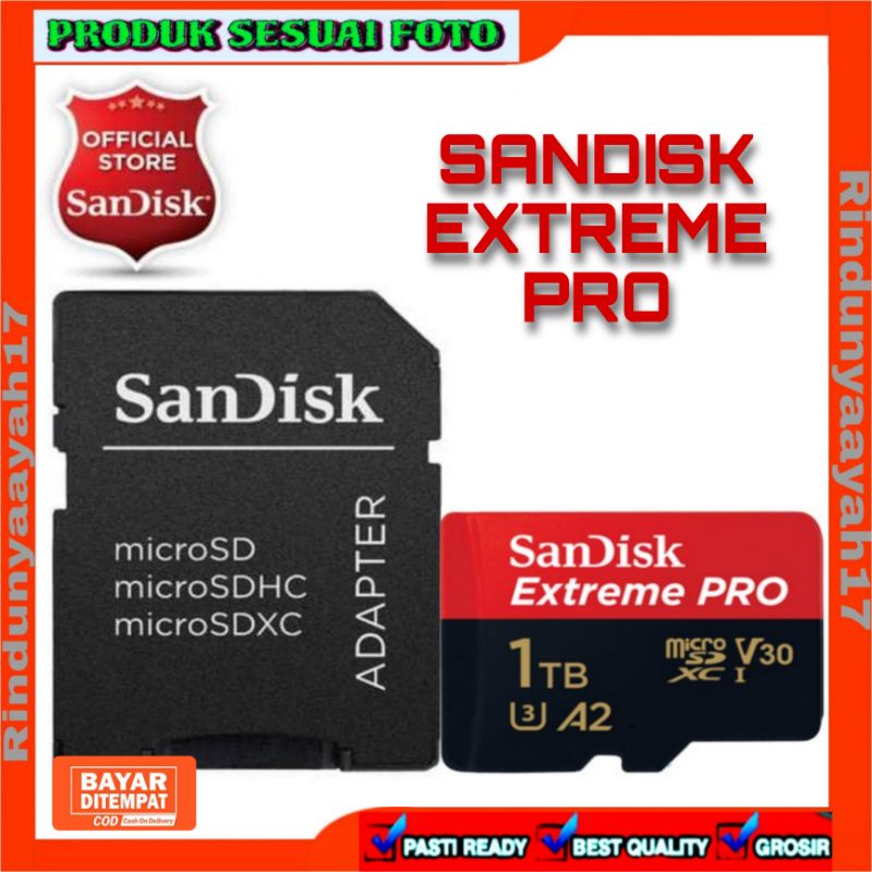 [RA] SANDISK EXTREME PRO 1TB 4K 170MB/s MICRO SD A2 U3 HIGH SPEED MICROSD RESMI ORI 1 TB