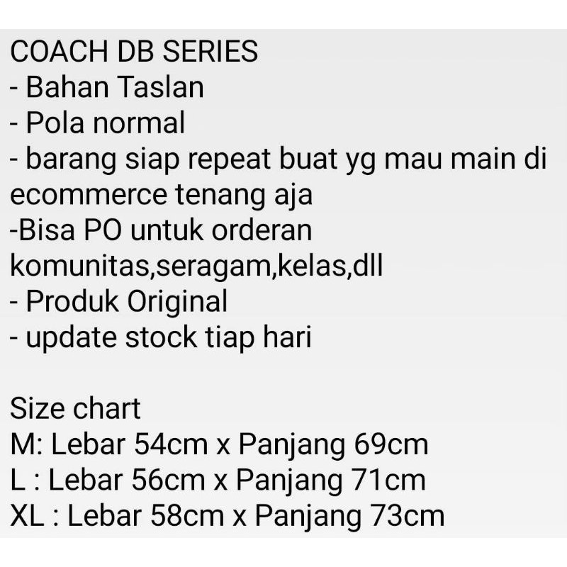 JAKET COACH ORIGINAL WOLV - JAKET COACH DB SERIES - INST JAKET COACH - COACH-BISA BAYAR DI TEMPAT