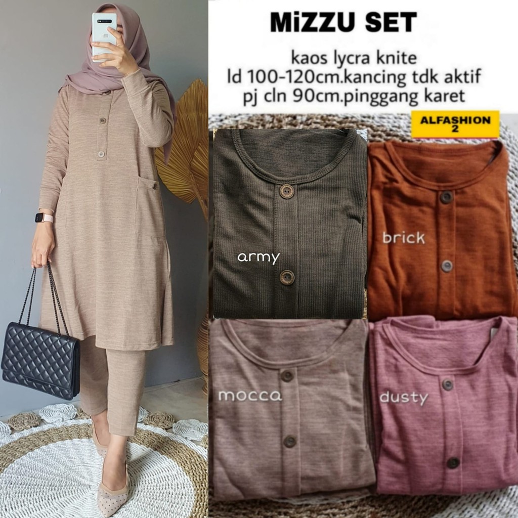 Setelan Muslimah Super Jumbo Mizu Set Original By Alfashion Best Seller (Bisa Cod)-3
