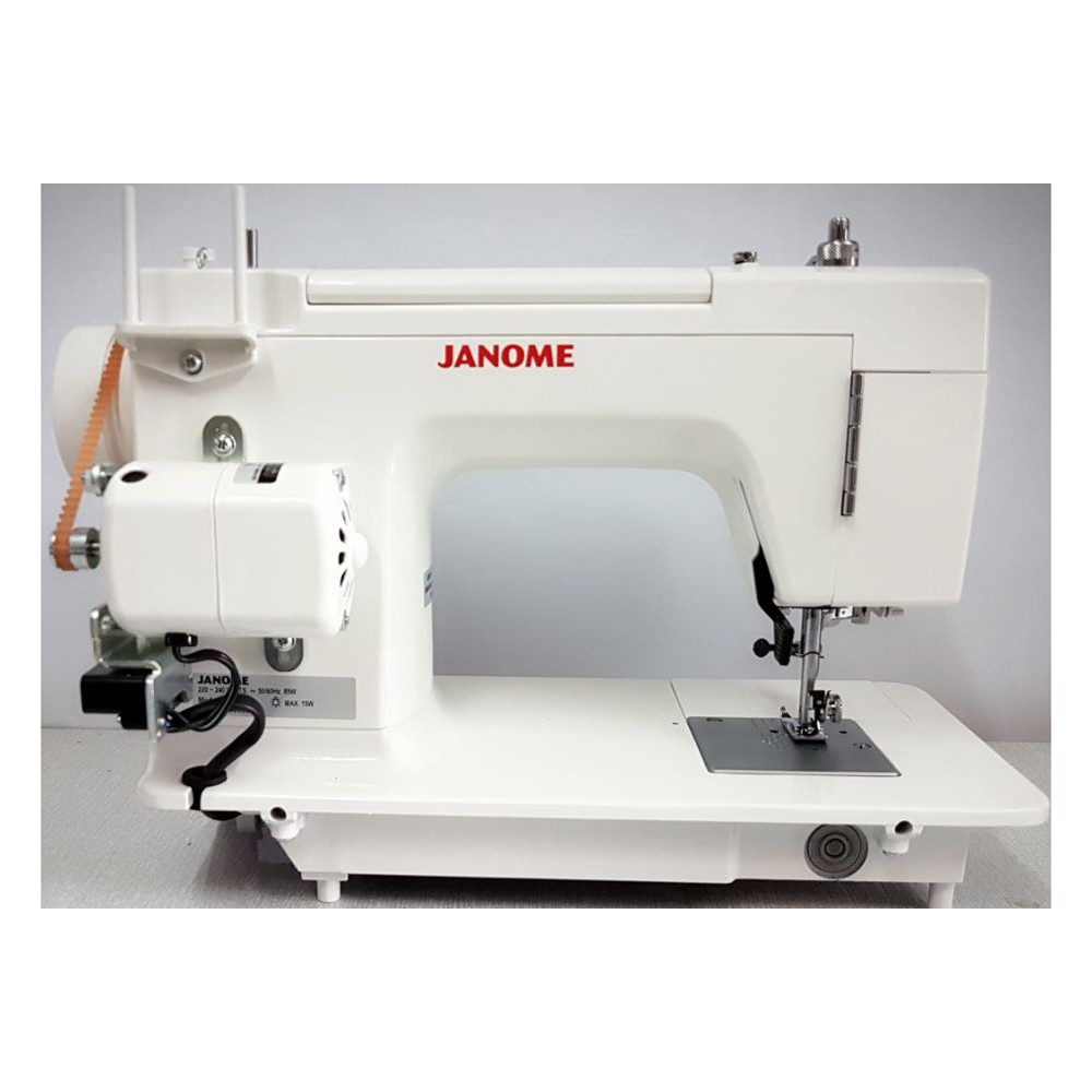 Janome 395f Mesin Jahit Platbed - Putih Abu-Abu Dongker