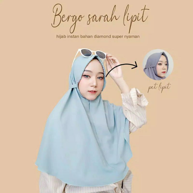 [JILBAB INSTAN] - BERGO SARAH LIPIT