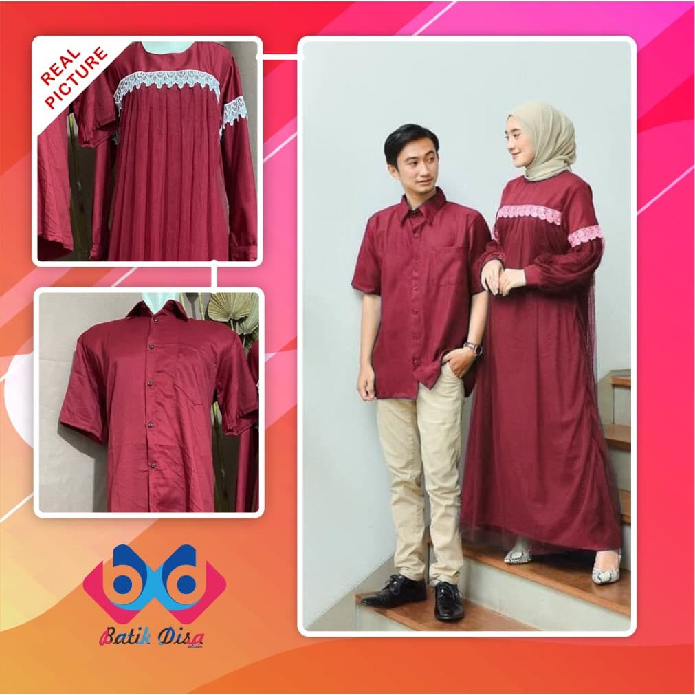 BAJU GAMIS COUPLE SARIMBIT KELUARGA PASANGAN MUSLIM NIBRAS AURORA PURPLE GAMIS PROMO TERBARU 2021