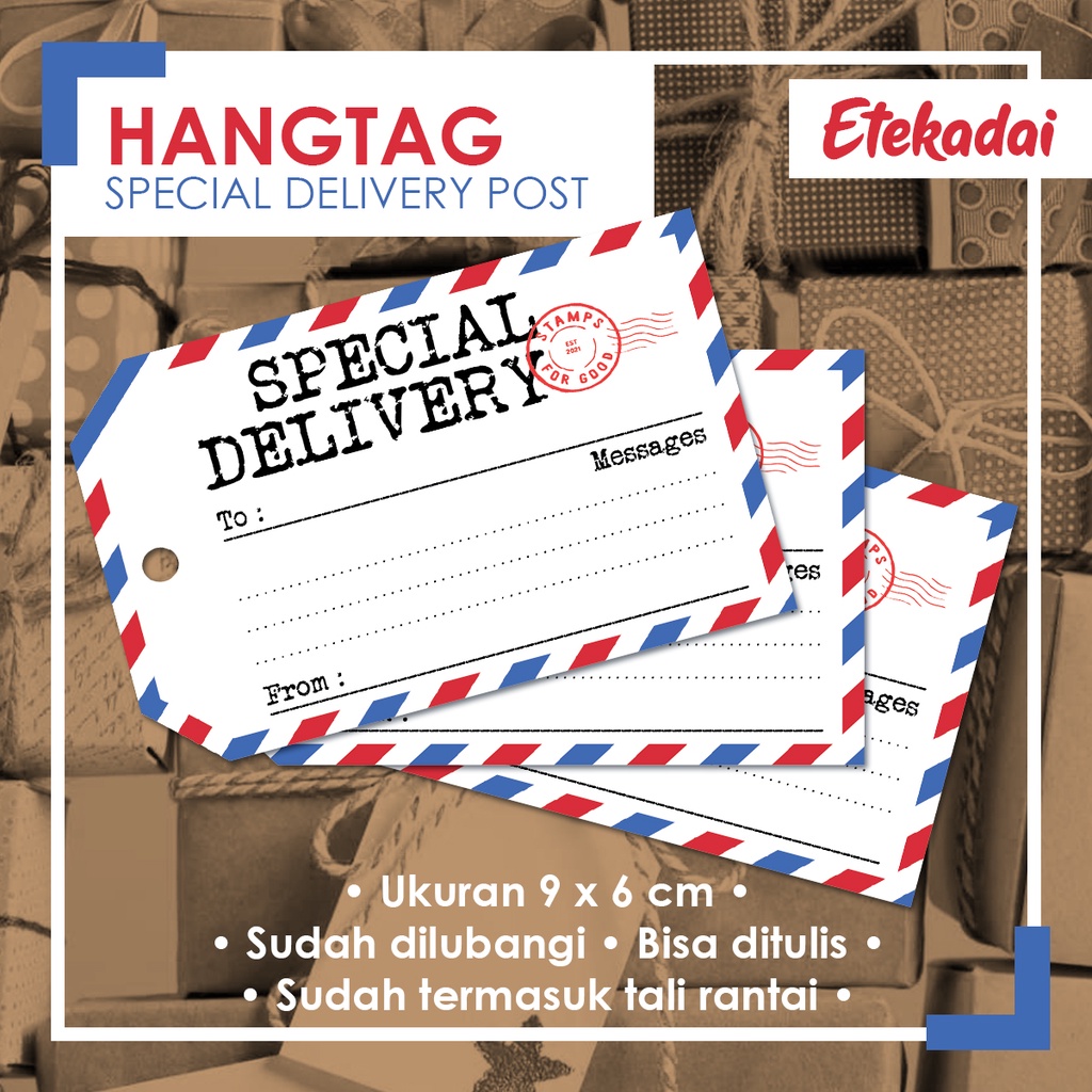 

HANG TAG CRAFT SPECIAL DELIVERY KARTU POS SURAT
