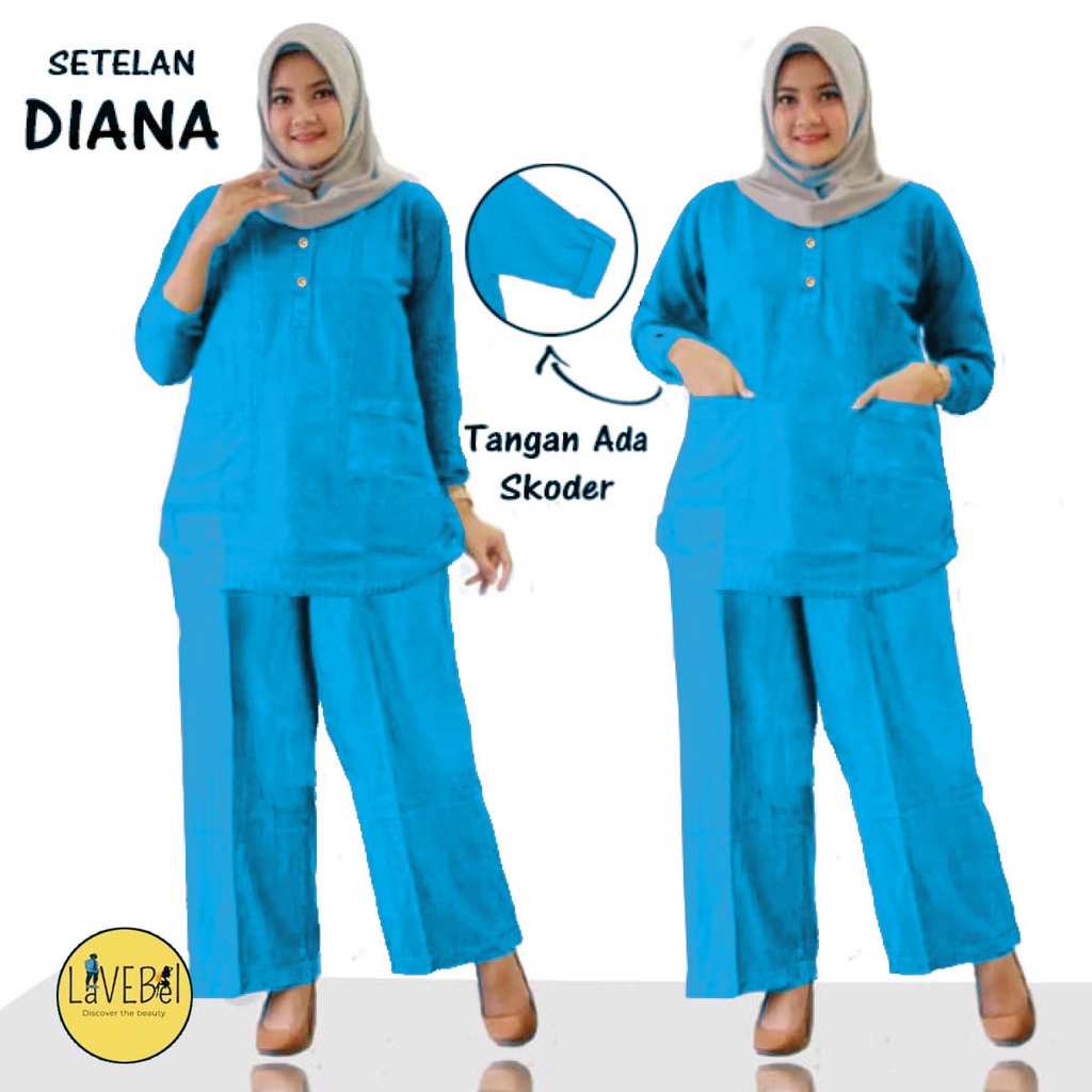 LVB Setelan Wanita Muslimah DIANA /DIAN/Baju Wanita Jumbo/Celana Panjang/Set Perempuan Muslim/GRATIS ONGKIR &amp; COD/11864 11864 11872/ Lavebel