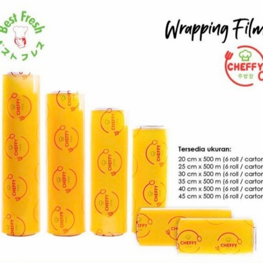 Cheffy Wrapping Film 25cm x 500m Plastik Wrap Makanan 500 Meter