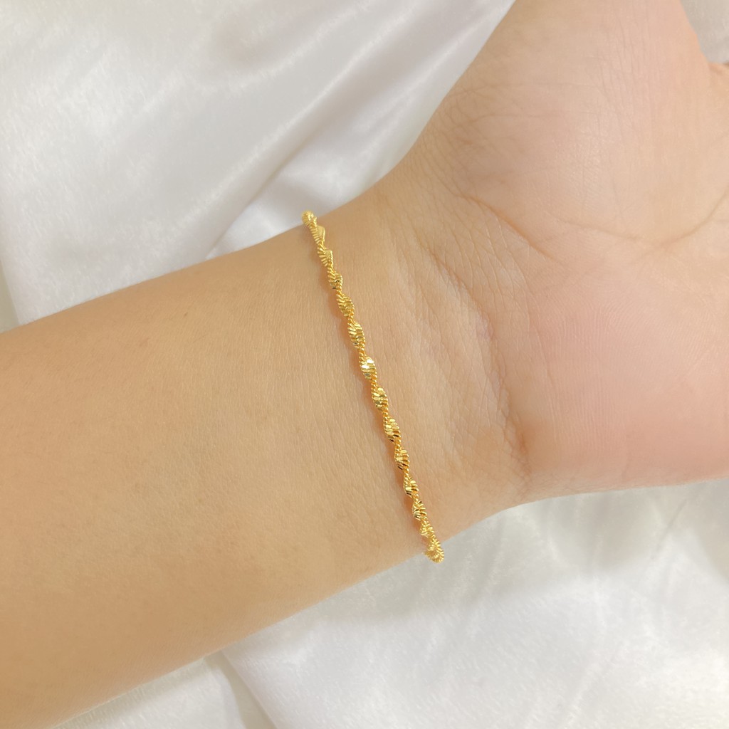 Gelang Tangan Ulir Borsalino Lapis Emas Aksesoris Perhiasan Wanita