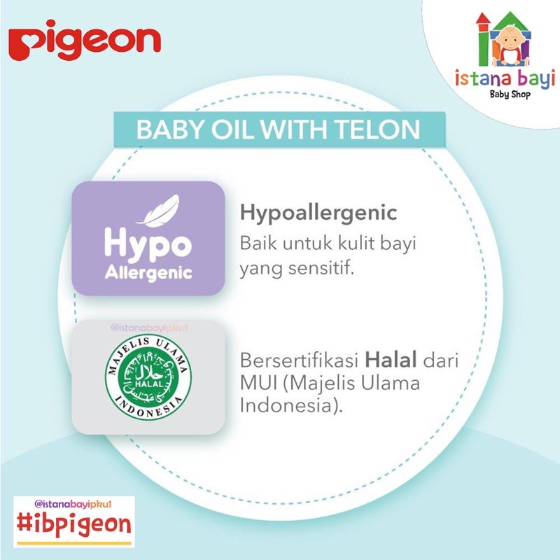 PIGEON Baby Oil With Telon 115 ml - Paraben / Minyak Telon Bayi