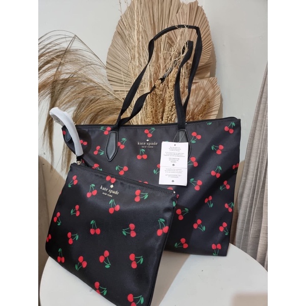 tas katespad kate spade ks packable black multi tote original