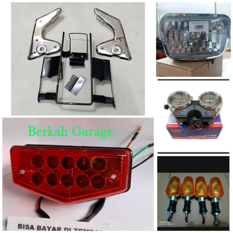 Paket Hemat Hedlamp Rx-King New + Breket Kuping Lampu + Spidometer + Sen 4 Pic +  Stop Rx-King Tebal