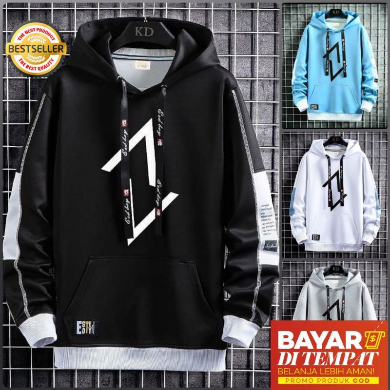 SWEATER PRIA AV HOODIE SWEATER  MURAH BAHAN FLEECE TEBAL UKURAN ALLSIZE PRIA min