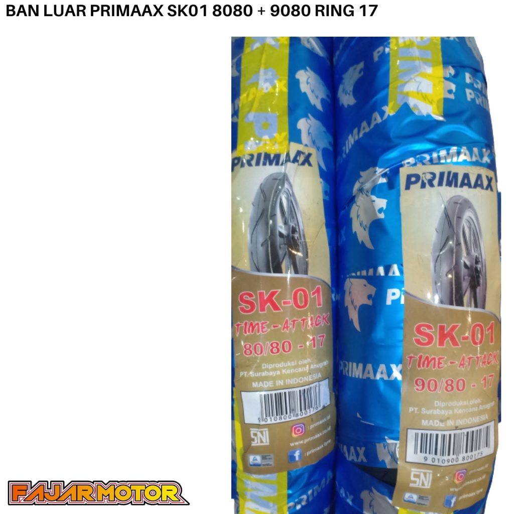 PAKET 2 BAN LUAR PRIMAAX SK01 80/80-17 + 90/80-17