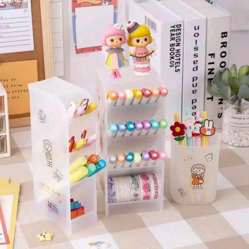 

BACA DESKRIPSI!Desktop Pen Holder Pencil Storage Box Organizer tempatPensil Pena - F0047