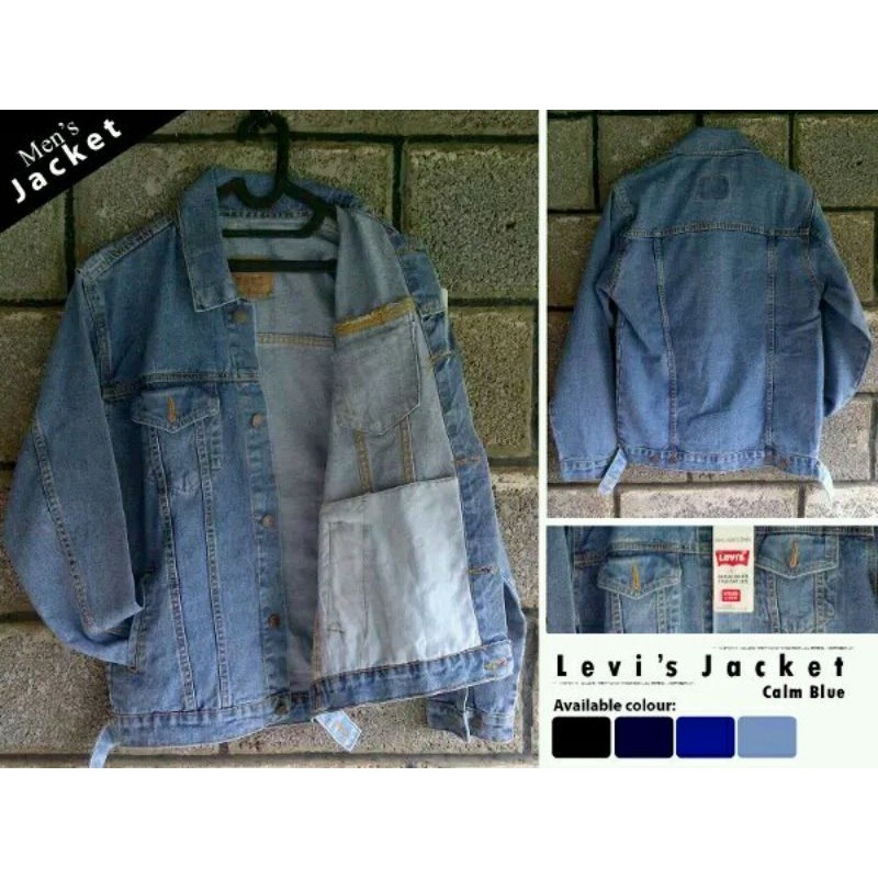 Jaket Jeans Pria Bioblitz Biru Muda Biru Pudar Pria wanita Overall