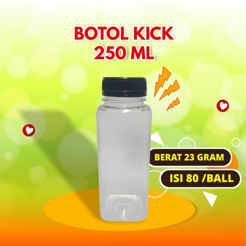 Botol kick 250ml kotak Ekonomis 18gr isi 50pcs