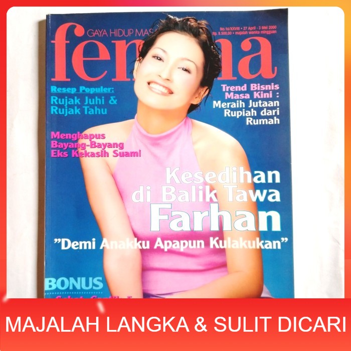 Majalah FEMINA No.16 Apr 2000 Cover KARENINA Langka