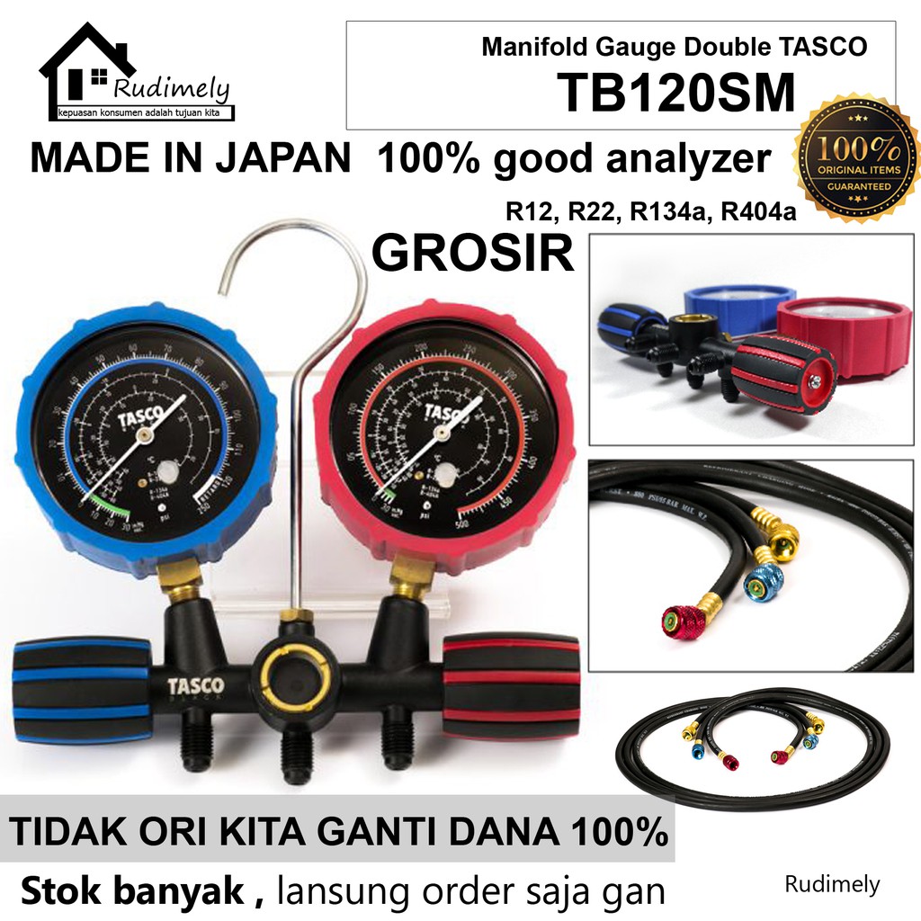 Manifold Gauge Double R12/R22/R134a/R404a MADE IN JAPAN TASCO TB120SM