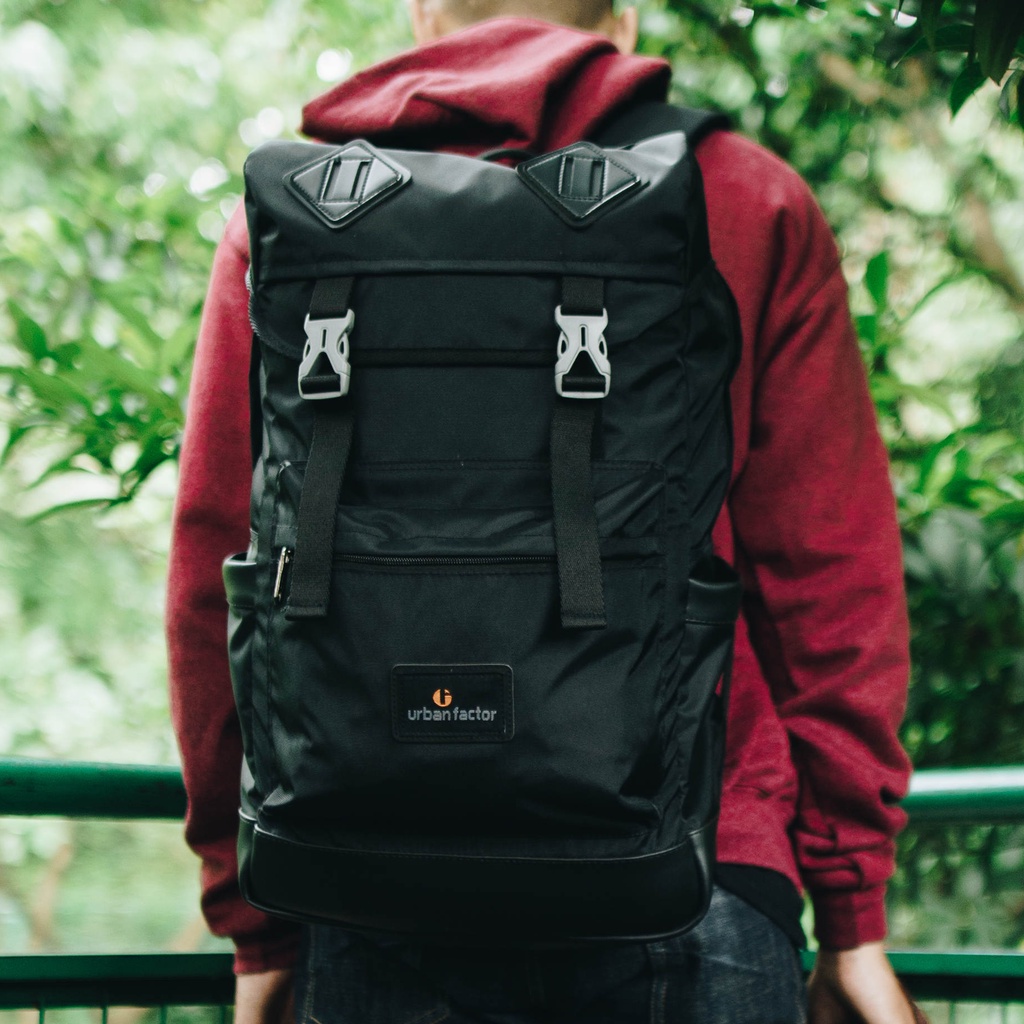 ROUTE BLACK |ManNeedMe x URBAN| Tas Ransel Pria Wanita Tas Backpack ORIGINAL