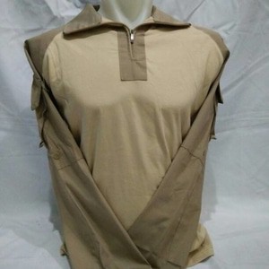 Combat Shirt Milo, Krem, Gurun Panjang Katun Combed