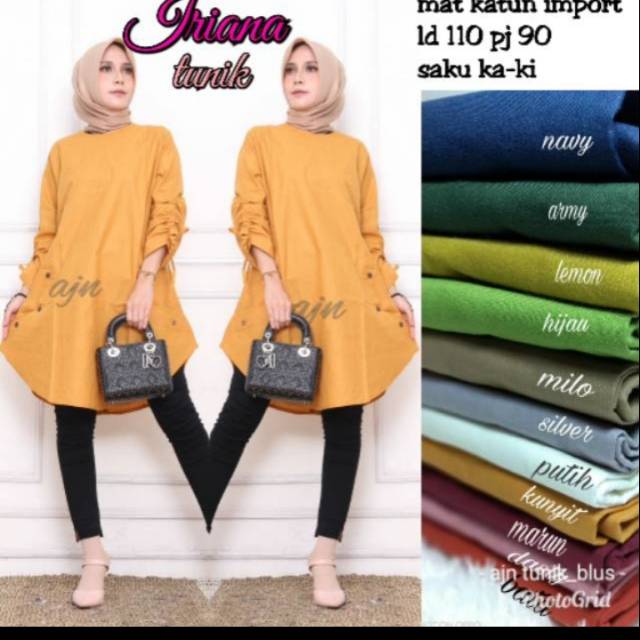 Blues tunik katun impor