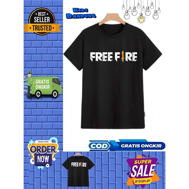 KAOS ANAK LAKI LAKI FREE FIRE UMUR 1-2-3-4-5-6-7-8-9-10-11-12 // ATASAN BAJU ANAK LAKI LAKI // GROSIR KAOS BAJU ANAK