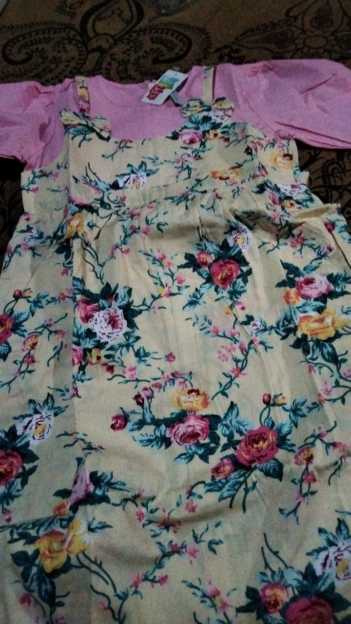 Ulikids Gamis Pakaian Muslim Anak Perempuan Muslim Motif Batik Bahan Katun Jepang (free Hijab)