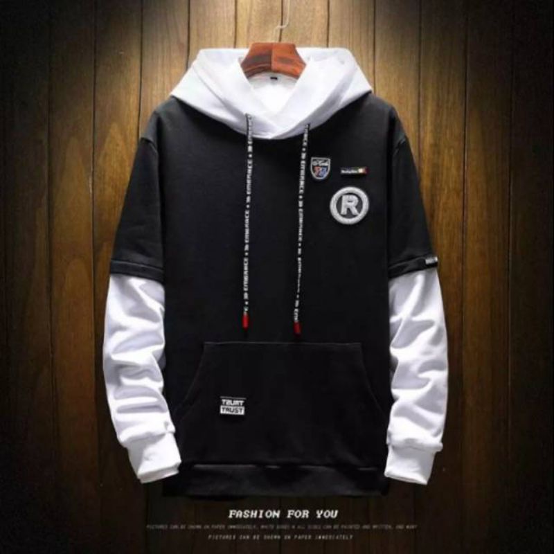 SWEATER HOODIE REGLAN R COMBINASI SWEATER PRIA WANITA OVERSIZE