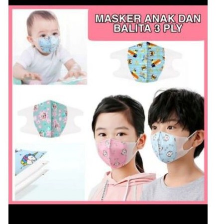 Masker duckbill anak 3ply / surgical mask duckbill ecer