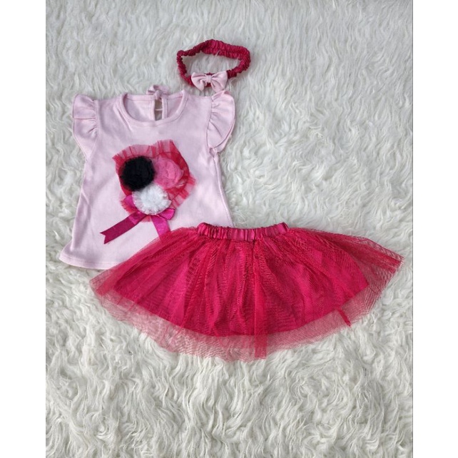 sofiebabyshop set atasan tutu + bandana