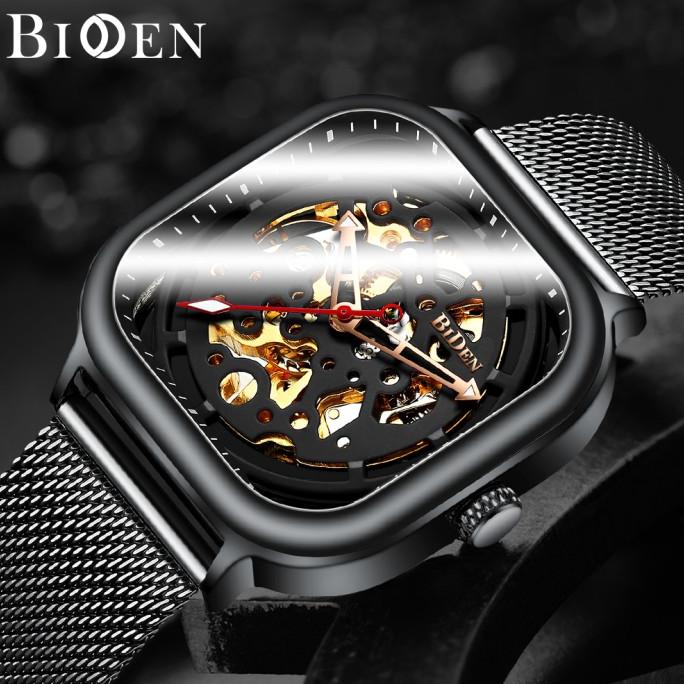 Jam Tangan Pria BIDEN Anti Air Stainless Steel Strap Mekanik Otomatis Termurah
