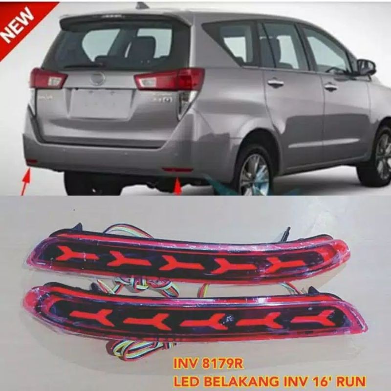 lampu reflektor bumper belakang inova innova reborn ribon / venturer 2016 sd 2023 2022 2017 2018 2019 2020 2021 nyala lampu