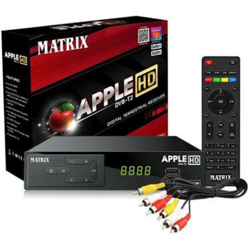 Matrix Apple Merah DVB T2/DVB C2 Digital receiver Antena Bisa YouTube