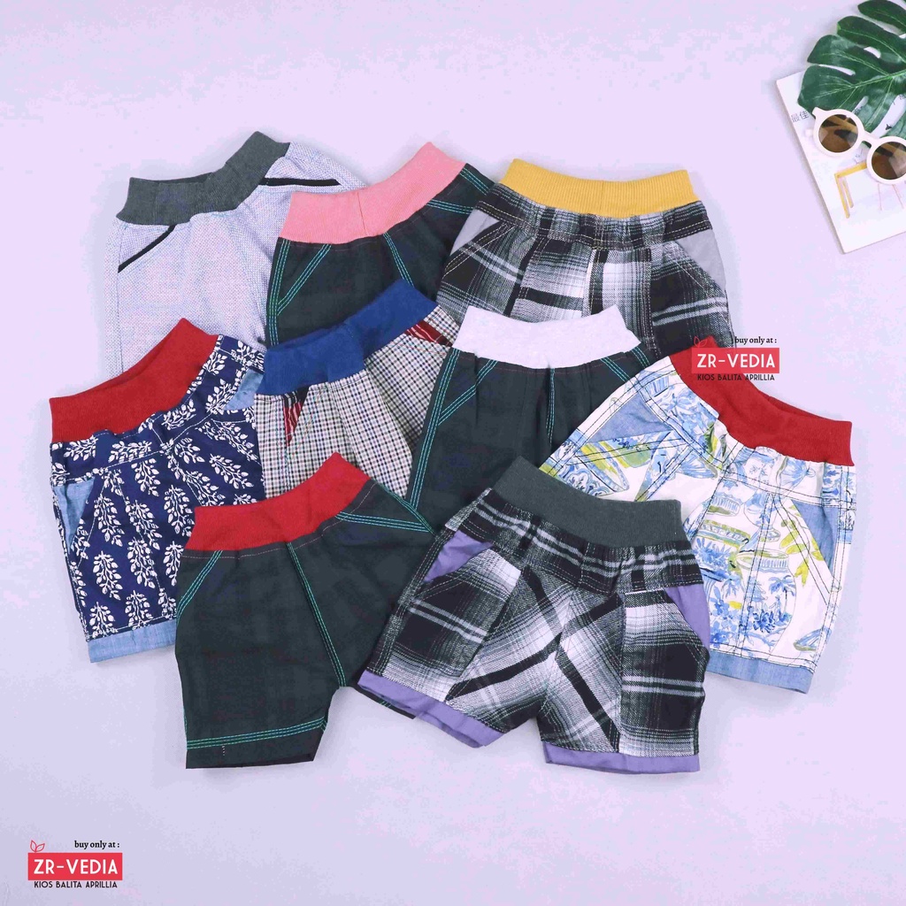 Celana Boxy uk 3-5 Tahun / Short Pants Anak Laki Polos Pendek Cowok Boxer Tebal Kantong Harian Murah