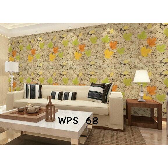 WALLPAPER-DINDING UK. 45CM X 10M STIKER DINDING MOTIF DAUN BESAR