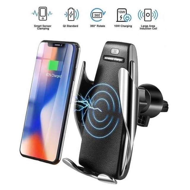 Holder Mobil S5 Smart Sensor with Car Wireless Charger Air Vent