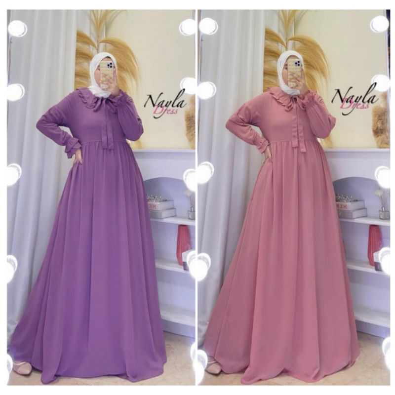 NAYLA DRESS TERBARU/ GAMIS NAYLA DRESS CERUTY BABYDOLL/ FULL FURING/beli 1 gratis bela segi 4 1