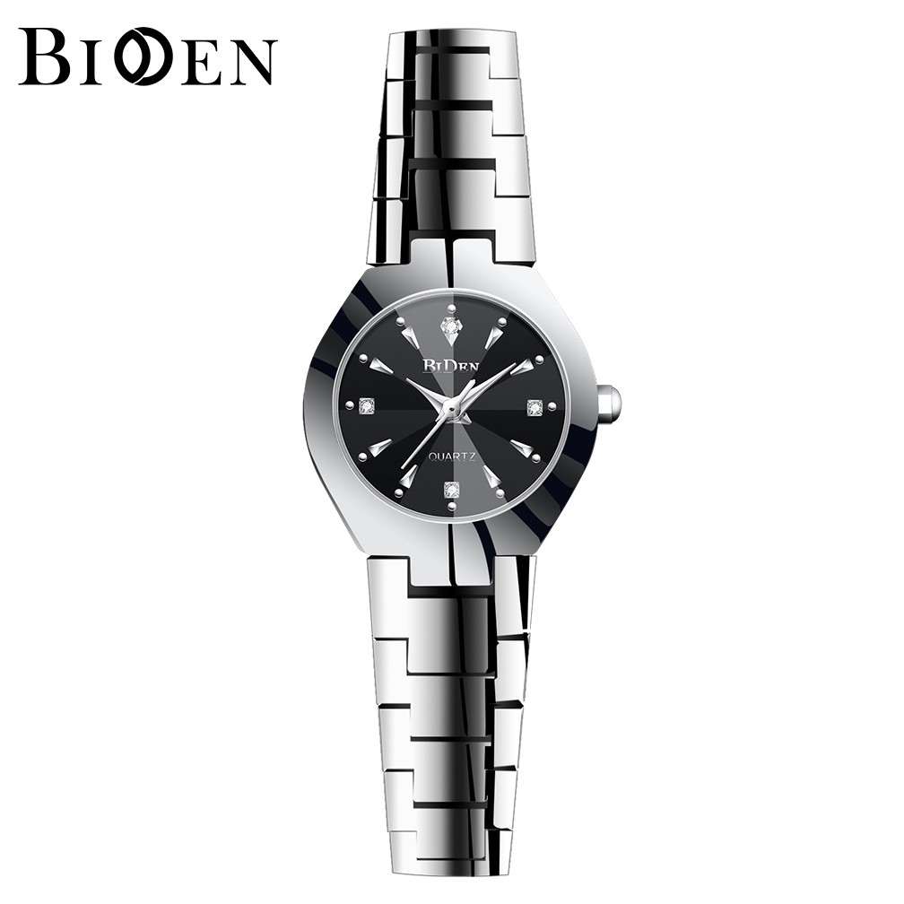 BIDEN Jam Tangan Wanita Original Analog Anti Air Bisnis Kuarsa Jam Tangan Cewek-Silver