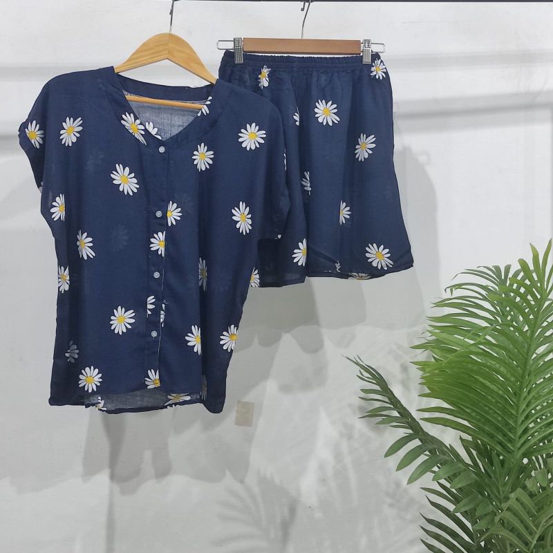 0PIYAMA KANCING PENDEK | PIYAMA BUSUI PENDEK | PIYAMA RAYON | BAJU TIDUR MURAH-KCB 2