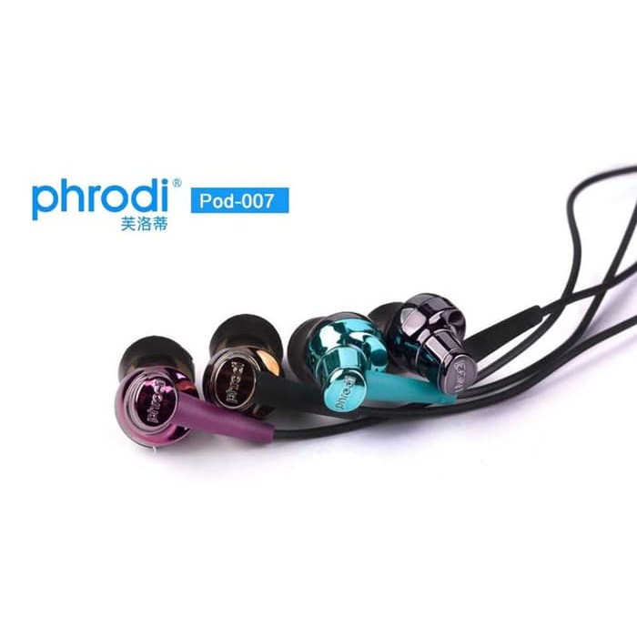 Earphone Bluetooth - Audio - Earphone Phrodi 007 Earphone - Pod-007 - Black - Ungu Produk Terbaik