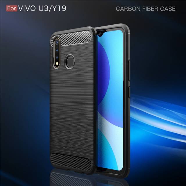 CASE SLIM FIT CARBON IPAKY VIVO Y19 SOFTCASE - FA