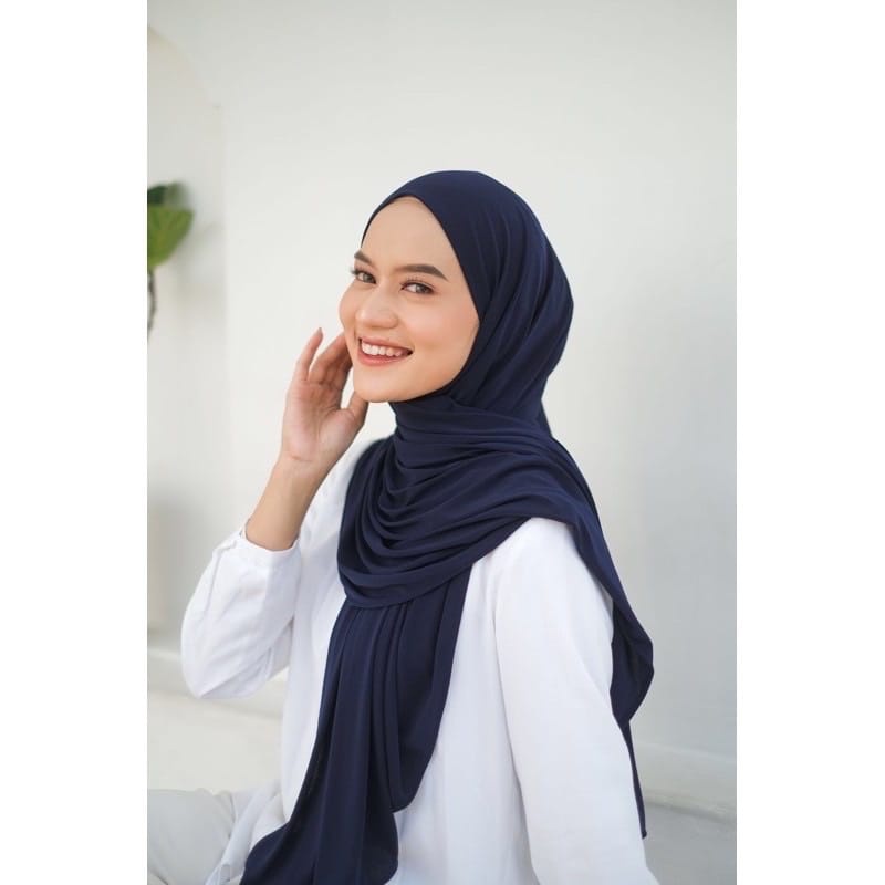 Pashmina instant jersey hyget Kerudung Instan Jersey