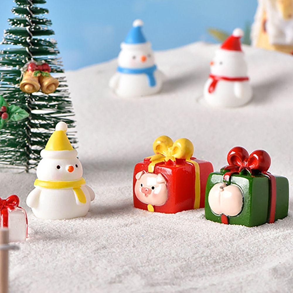 【 ELEGANT 】 Ornamen Natal Lucu Untuk Hadiah Pemandangan Taman Peri Dekorasi Rumah Ornamen Bonsai Snowman Christmas Decoration