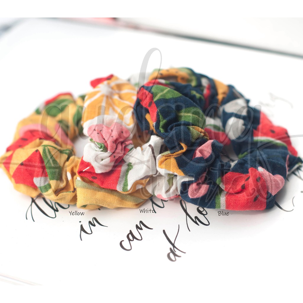 Scrunchie Summer Fruits Ikat Rambut Nanas Pineapple 201743