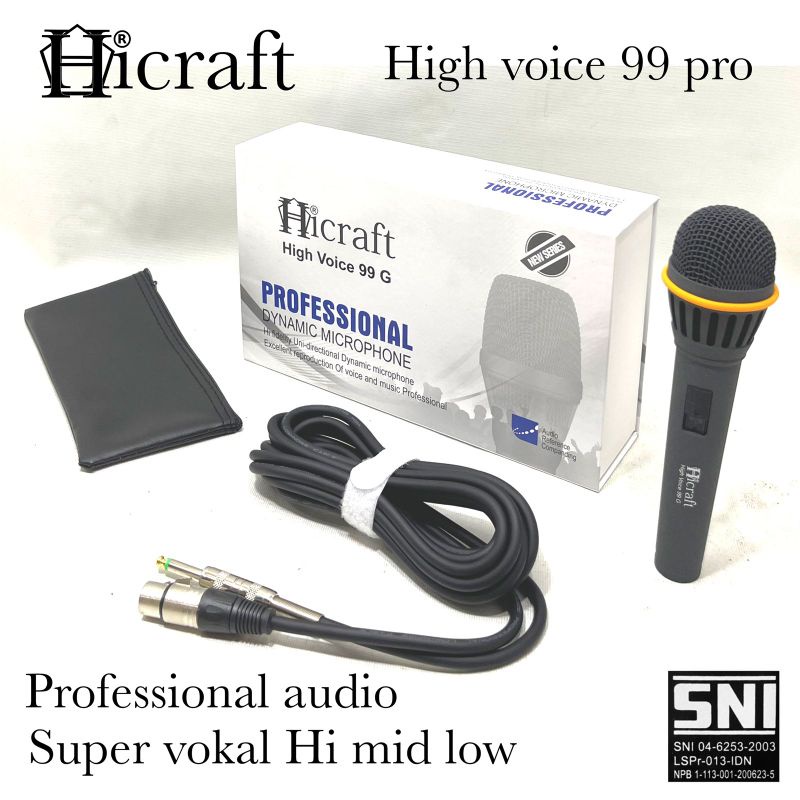 Mic Kabel Hicraft High Voice 99G Microphone Vokal, Pidato, Mc, Karaoke