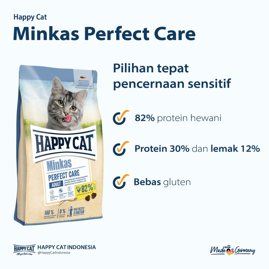 Happy Cat Minkas Perfect Care 500gr - Makanan Kucing Freshpack